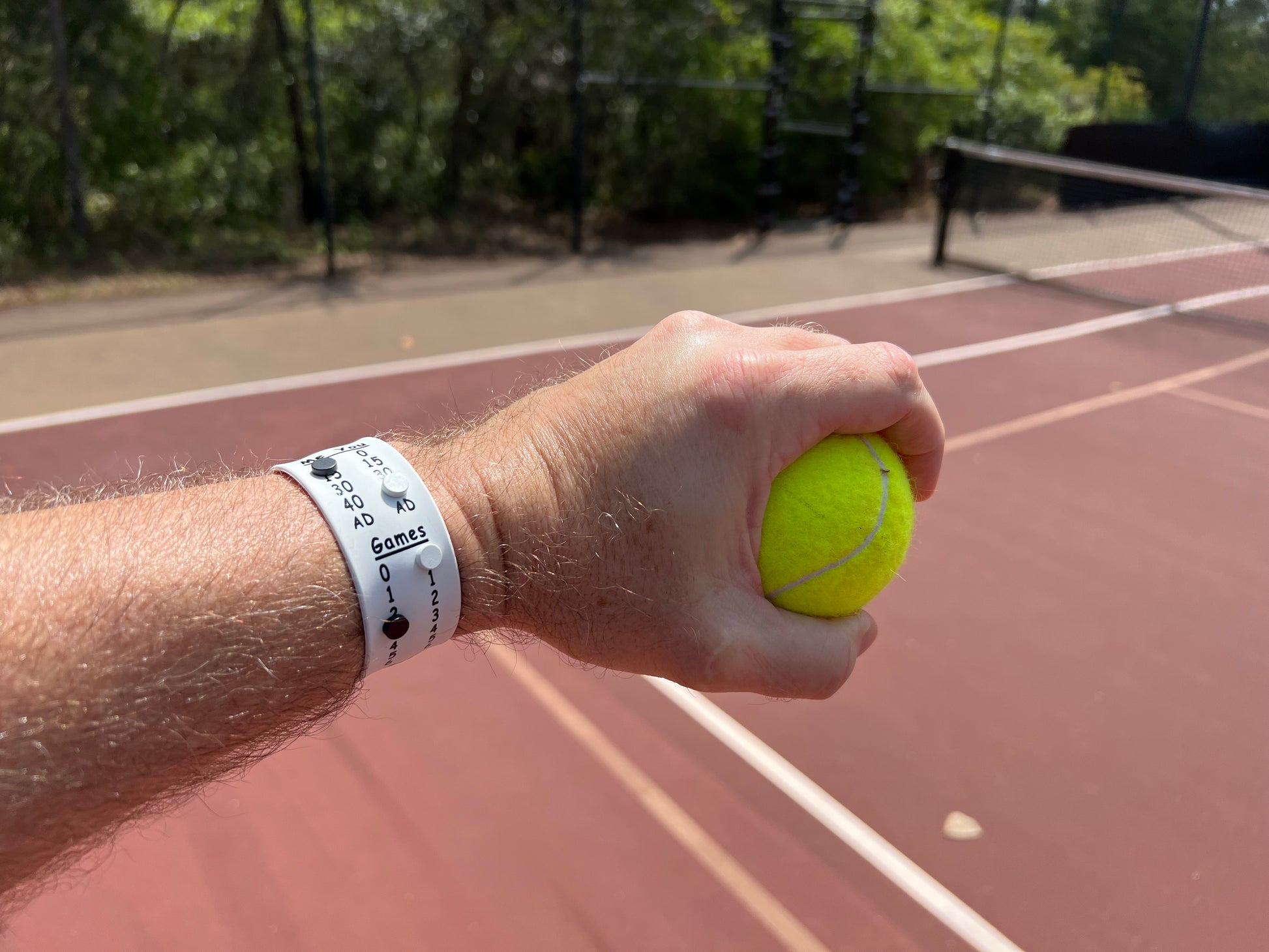 Tennis Point Bands are the best tennis scorekeeper, scoring band and scoreband worn on your wrist to keep score and track the number of games and sets won while playing tennis