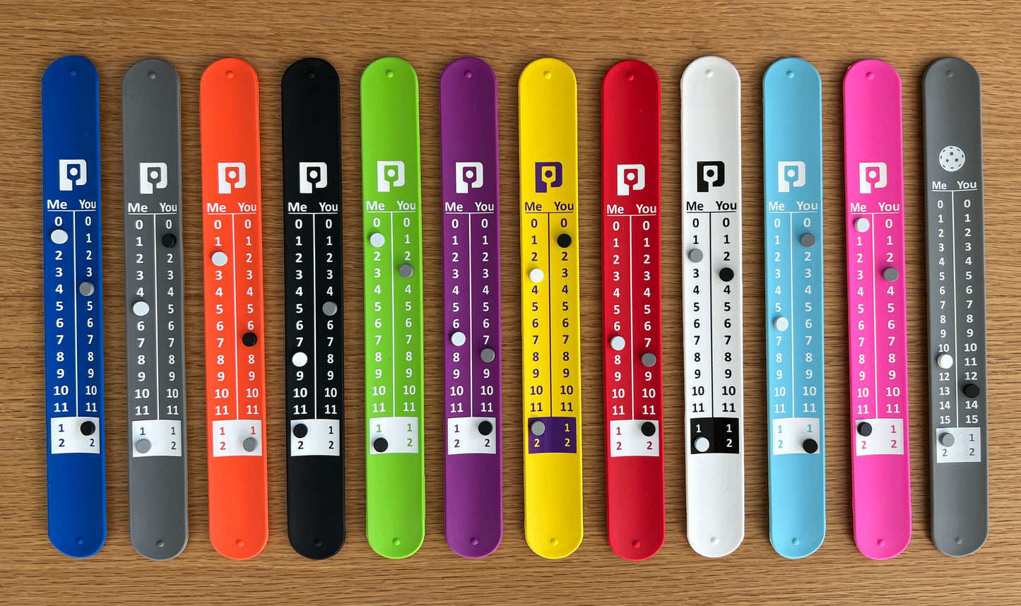 Pickleball Point Bands are the best pickleball scorekeeper, scoring band and scoreband worn on your wrist to keep score and track the server number while playing pickleball