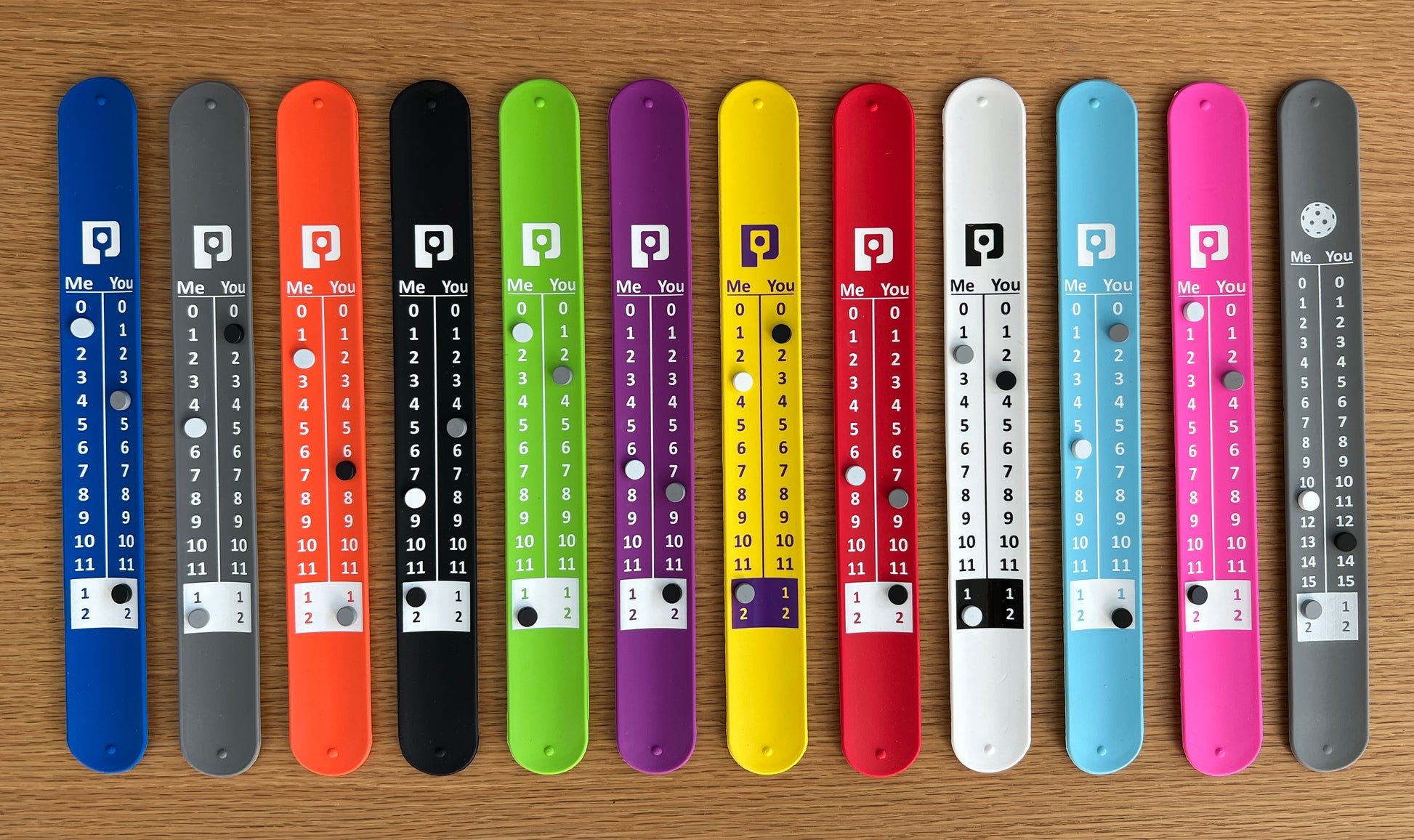 Pickleball Point Bands are the best pickleball scorekeeper, scoring band and scoreband worn on your wrist to keep score and track the server number while playing pickleball