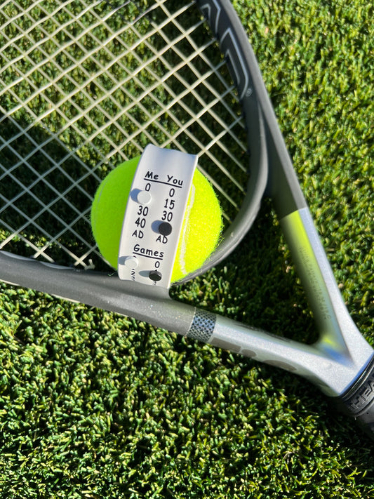 Tennis Point Bands are the best tennis scorekeeper, scoring band and scoreband worn on your wrist to keep score and track the number of games and sets won while playing tennis